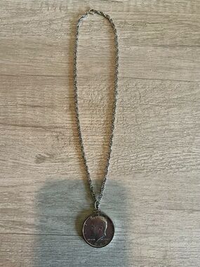 Kennedy Half Dollar Pendant on Sterling Silver Necklace